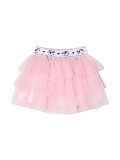 Shop Chiara Ferragni Newborn Pink Skirt In Rosa