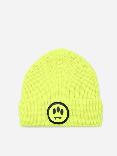 Shop Barrow Ribbed Wool Blend Cap In Fluo Yellow