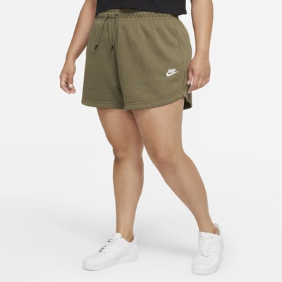 Shop Nike Sportswear Women's Shorts In Medium Olive,white