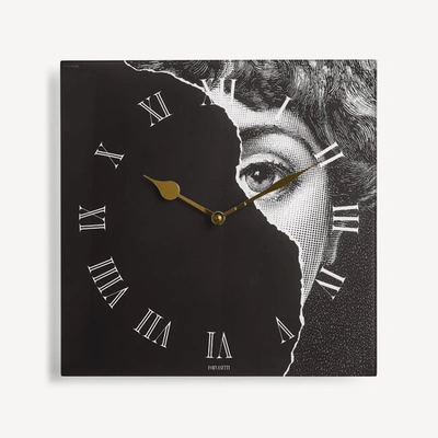Shop Fornasetti Wall Clock Tema E Variazioni N.145 In White/black
