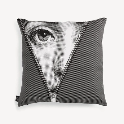 Shop Fornasetti Cushion Tema E Variazioni N.401 In White/black