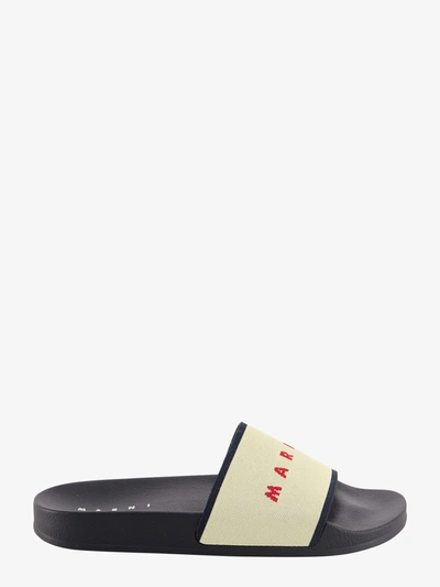 Marni Beige And Black Slippers In Yellow