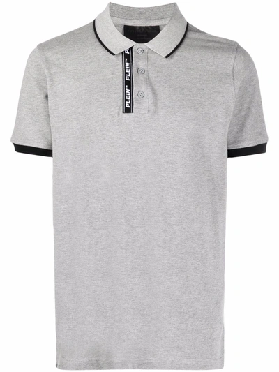 Shop Philipp Plein Logo-tape Detail Polo Shirt In Grau