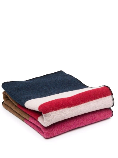 Shop Colville Stripe-print Blanket In Rosa