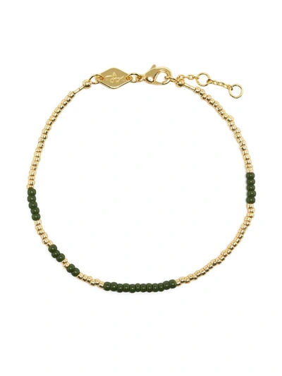 Shop Anni Lu Asym 21 Beaded Bracelet In Gold