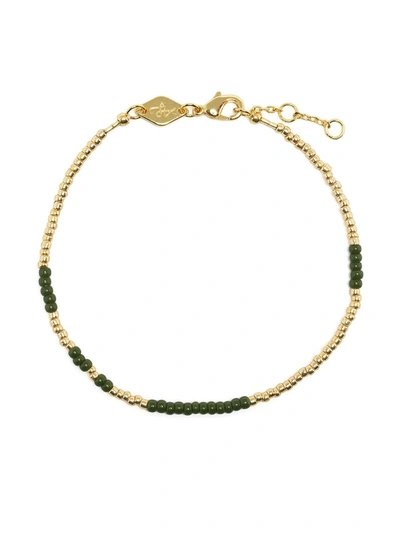 Anni Lu 18kt Gold-plated Asym Beaded Bracelet In Gold