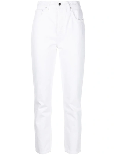 Shop Anine Bing High-rise Sonya Straight Jeans In Weiss