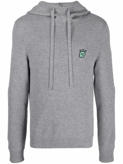 Zadig & Voltaire Logo-plaque Merino Hoodie In Grau