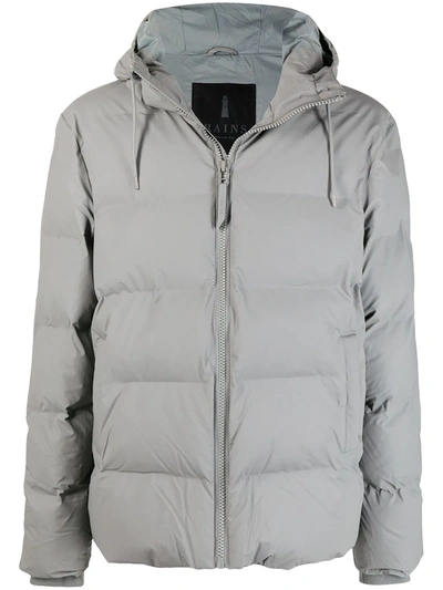 Shop Rains Zipped Padded Jacket In Grau