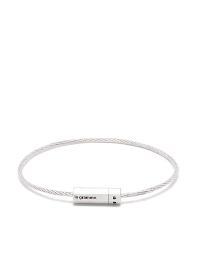 Shop Le Gramme 7g Brushed Octagon Cable Bracelet In Silber