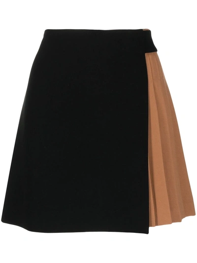 Shop Alice And Olivia Pleated A-line Skirt In Black