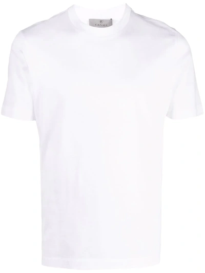 Shop Canali Cotton T-shirt In Weiss