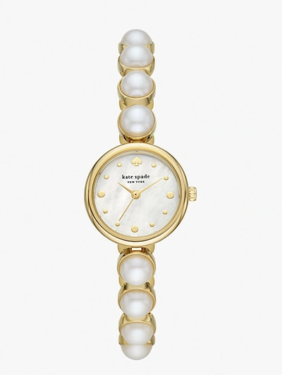 Shop Kate Spade Monroe Pearl Bracelet Watch In White
