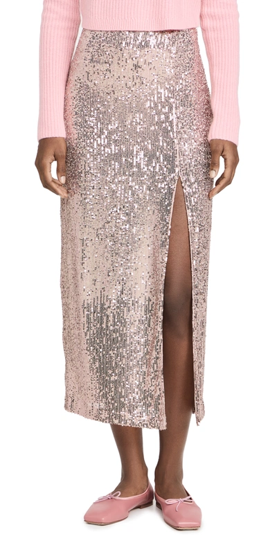 Shop Free People Ariana Sequin Maxi Skirt In Pink Champagne