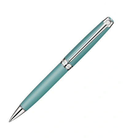 Shop Caran D'ache Léman Bleu Alpin Ballpoint Pen In Blue