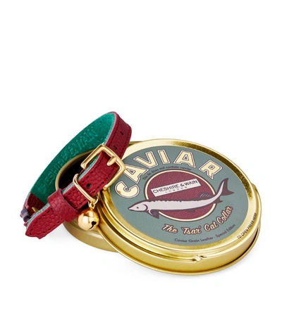 Shop Cheshire & Wain Caviar Cat Collar (small-medium) In Burgundy