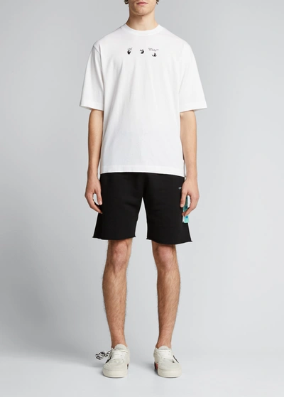 Shop Off-white Men's Negative Marker Logo T-shirt In White Black