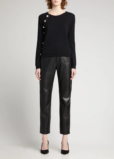 Shop Altuzarra Minamoto Side-button Cashmere Sweater In Black