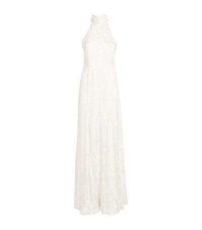 Shop Galvan Halterneck Maya Gown In White