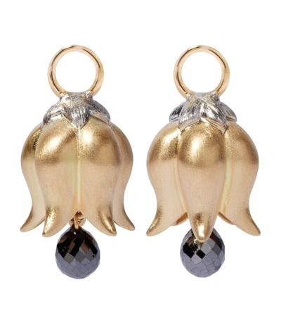 Shop Annoushka Yellow Gold And Diamond Tulip Earrings