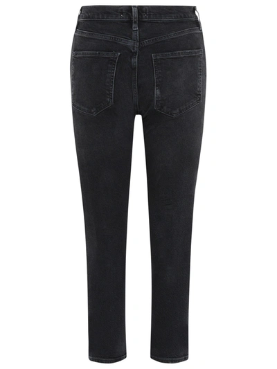 Shop Agolde Jeans Riley Crop Nero In Black