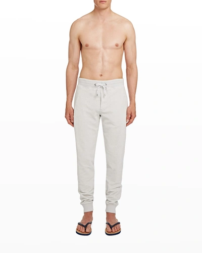 Shop Orlebar Brown Men's Beagi Lux Toweling Sweatpants In Moonlight