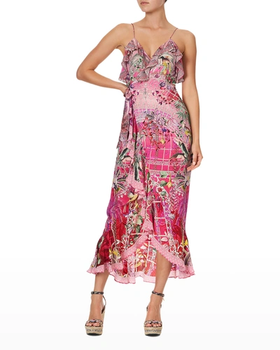 Shop Camilla Glasshouse Romance Frill Silk Wrap Dress
