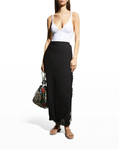 Shop Melissa Odabash Lily Coverup Maxi Wrap Skirt In Black