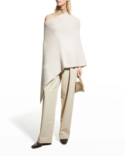 Shop The Row Atna Asymmetric Cashmere Poncho In Dove