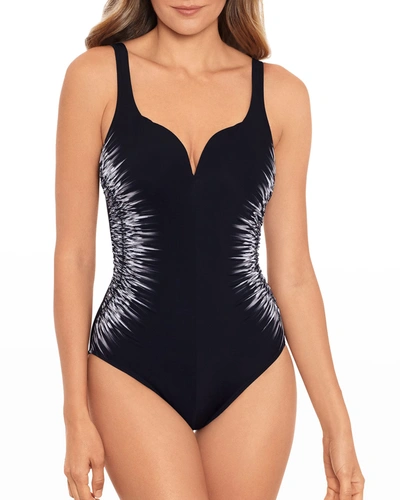 Shop Miraclesuit Warp Speed Temptress One-piece Swimsuit In Black/white