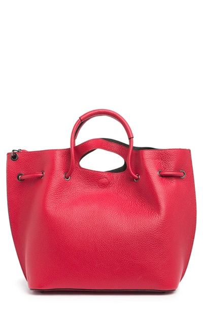 Shop Markese Leather Top Handle Tote In Red
