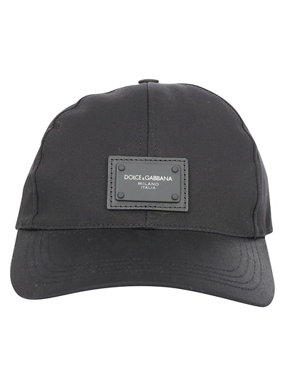 Shop Dolce & Gabbana Logo Patch Baseball Cap In Black