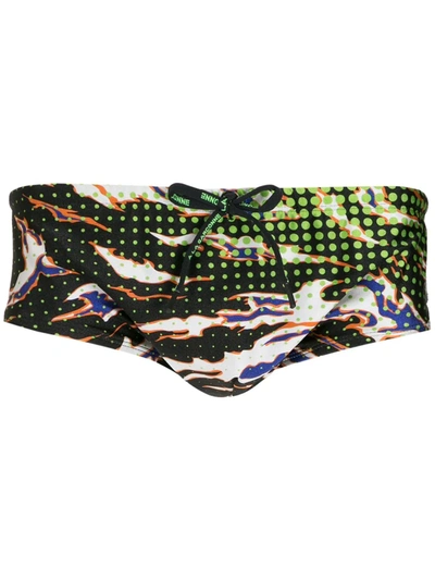 Shop À La Garçonne Multi Printed Swimming Trunks In Green