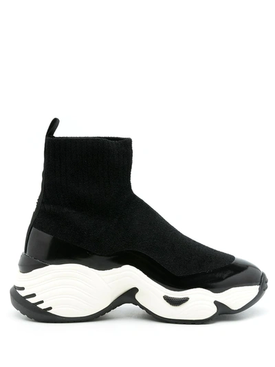 Shop Emporio Armani Chunky-sole Sock Sneakers In 黑色