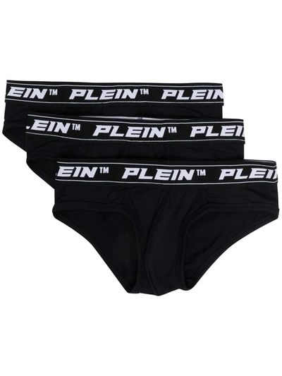 Shop Philipp Plein Three-piece Brief Set In Black
