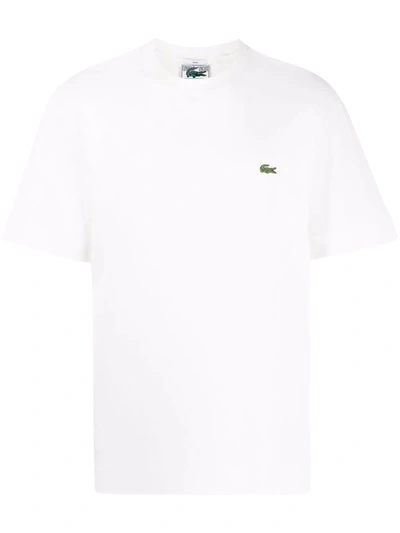 Shop Lacoste Logo-patch Cotton T-shirt In 白色