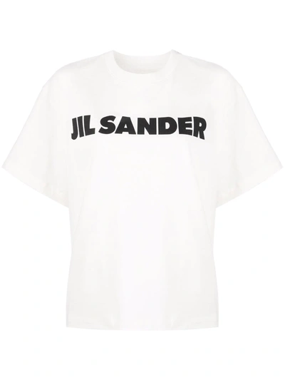 Shop Jil Sander Boxy-fit Logo-print T-shirt In 白色