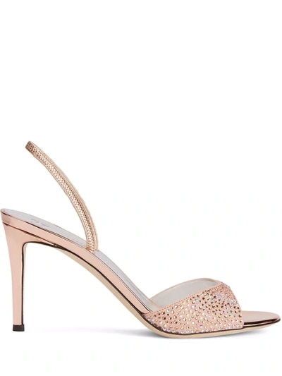 Shop Giuseppe Zanotti Lilibeth Starlight Slingback Sandals In Pink