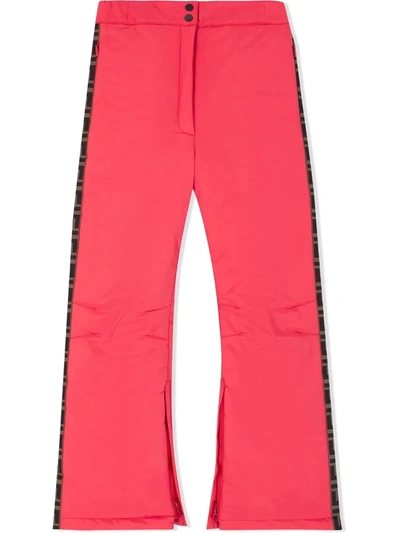 Shop Fendi Ff-stripe Ski Trousers In Red