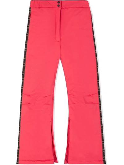 Fendi Ff-stripe Ski Trousers In Red