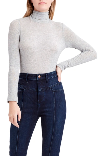 Shop Bcbgeneration Solid Layering Turtleneck Top In Heather Grey