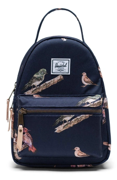 Shop Herschel Supply Co . Mini Nova Backpack In Peacoat Birds