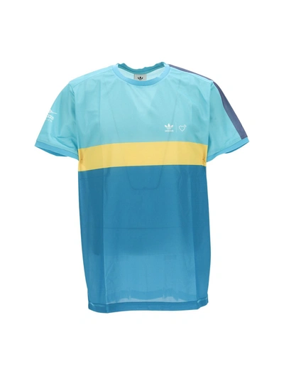Shop Adidas X Human Made T-shirts & Vests In Ltaqua/stfago