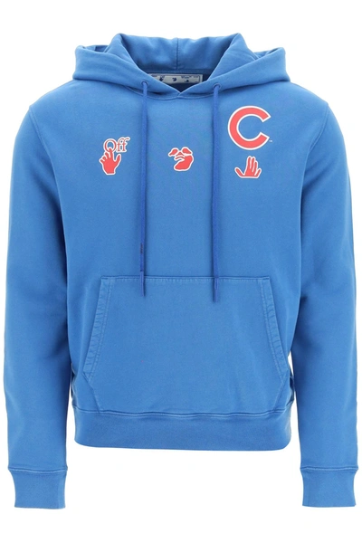 Shop Off-white Chicago Cubs Hoodie X Mlb In Blue Red White (blue)