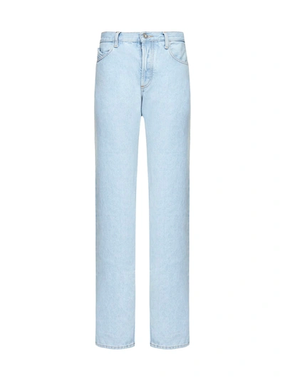 Shop Attico Jeans In Light Blue Denim