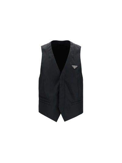 Shop Prada Vest In Nero