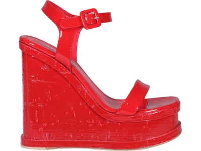 Shop Haus Of Honey Wedge Sandals In Red