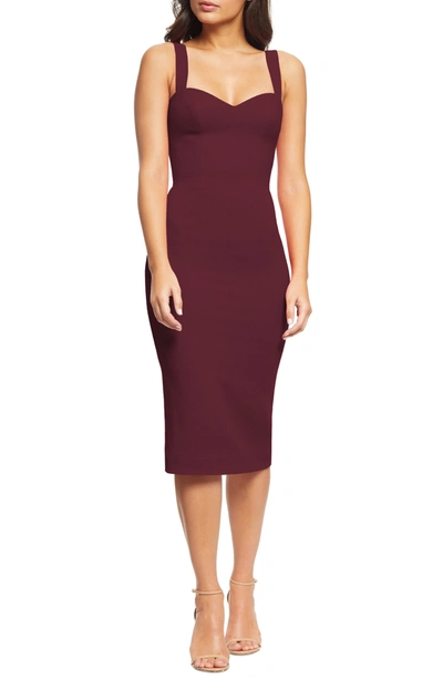 Shop Dress The Population Nicole Sweetheart Neck Cocktail Dress In Burgundy