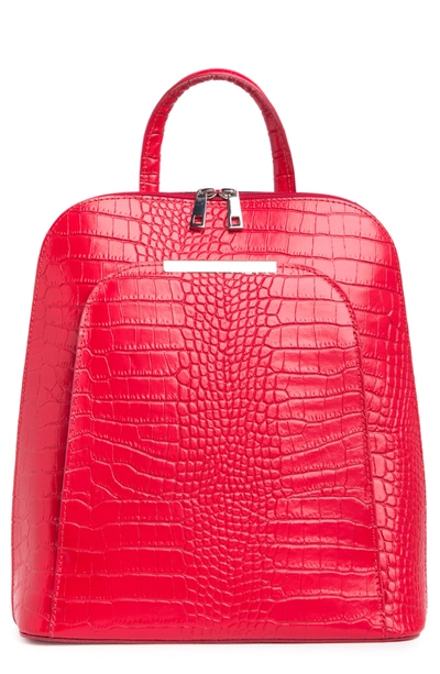 Shop Markese Leather Backpack In Red