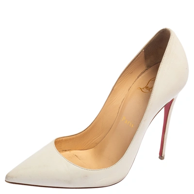 Pre-owned Christian Louboutin White Leather So Kate Pumps Size 36